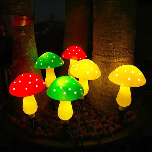 Solar Mushroom Light Garden Outdoor Decor 8 Modes Waterproof Mushroom Lamp Pathway Landscape Yard Easter Halloween Xmas Sunlight - lumieresfeerique.com